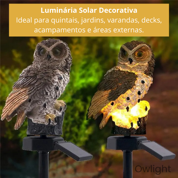 Owlight - Luminária de Coruja à Prova d'Água com Energia Solar