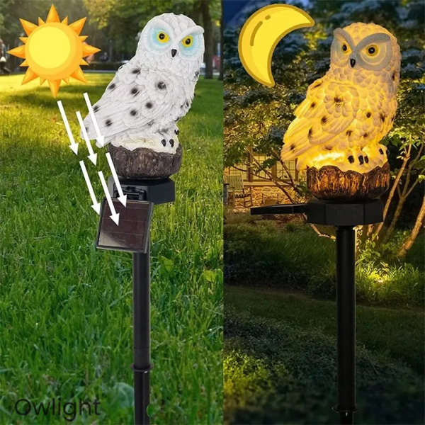 Owlight - Luminária de Coruja à Prova d'Água com Energia Solar