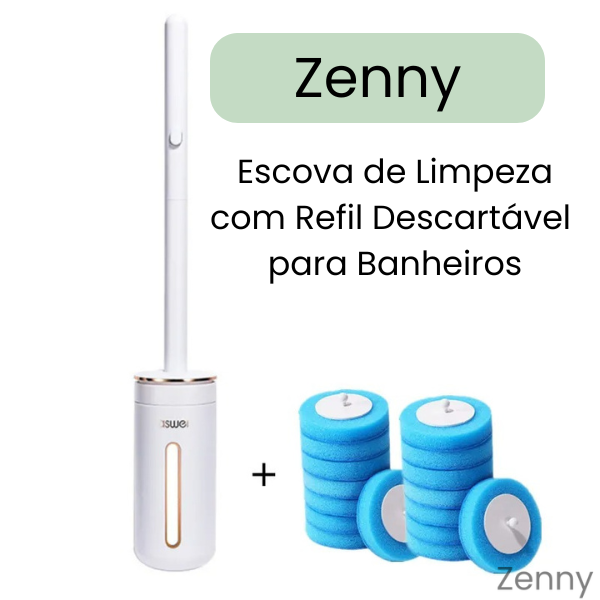 Zenny - Escova de Limpeza com Refil Descartável para Banheiros
