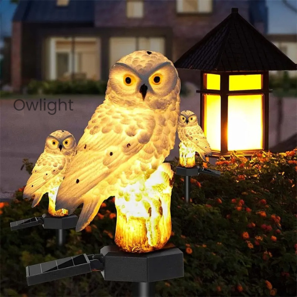 Owlight - Luminária de Coruja à Prova d'Água com Energia Solar