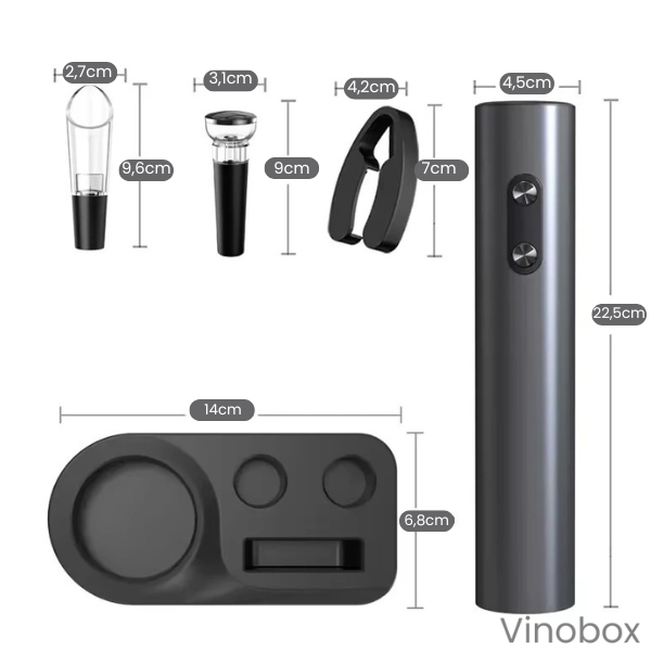 Vinobox - Kit Elétrico Automático para Abrir, Servir e Preservar Vinhos