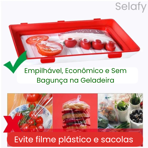 Selafy – Organizadora de Geladeira com Tecnologia de Vedação | Mantenha seus Alimentos Frescos por Dias