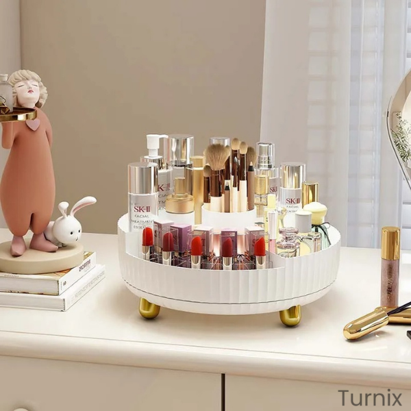 Turnix - Organizador Rotativo 360° para Cosméticos e Produtos de Cuidados Pessoais