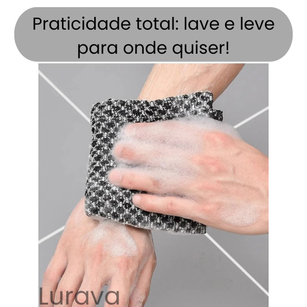 Lurava™ – Faixa de Banho Exfoliante 2 em 1 – Pele Suave Sem Esforço