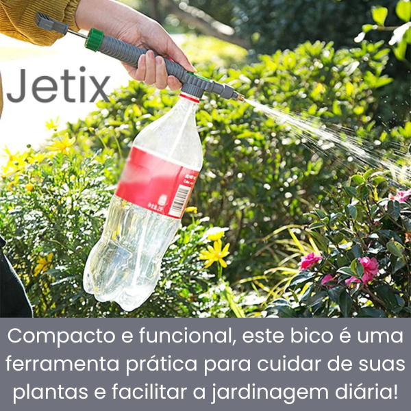 Jetix - Borrifador Ajustável para Garrafa PET - Pulverizador de Pressão e Bico de Nebulização para Jardinagem