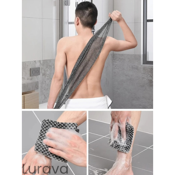 Lurava™ – Faixa de Banho Exfoliante 2 em 1 – Pele Suave Sem Esforço