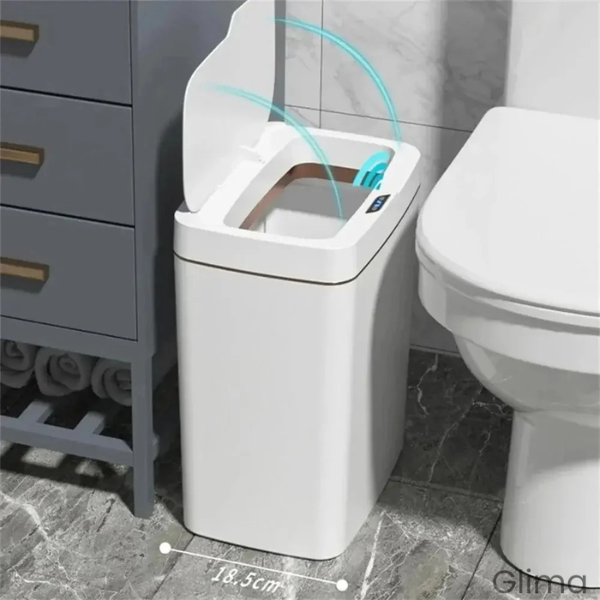Glima - Lixeira Inteligente com Sensor Automático, Compacta e Toque Livre - 15L
