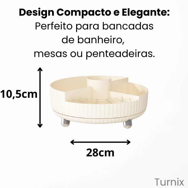 Turnix - Organizador Rotativo 360° para Cosméticos e Produtos de Cuidados Pessoais