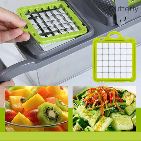 Cutterly - Cortador de Legumes Multifuncional com Fatiador, Ralador e Descascador para Frutas e Vegetais