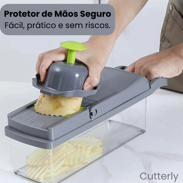 Cutterly - Cortador de Legumes Multifuncional com Fatiador, Ralador e Descascador para Frutas e Vegetais