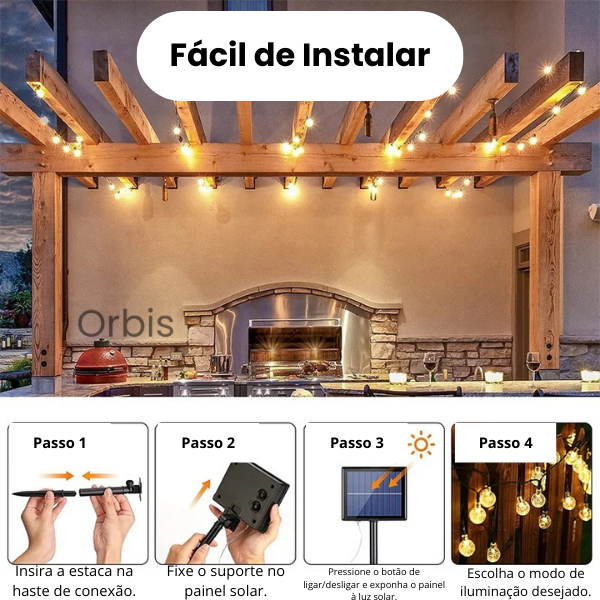 Orbis - Luzes de Globo Solar LED para Decoração Externa