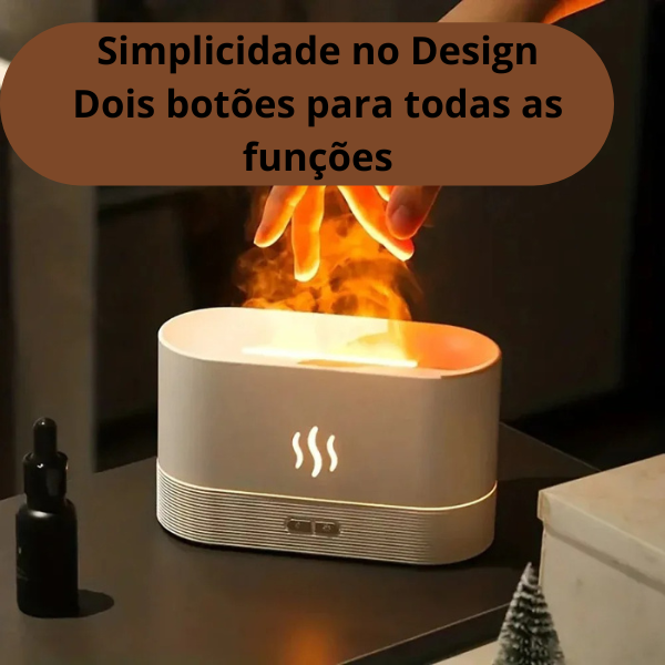 VaporZen Difusor de Aromas – Umidificador Ultrassônico com Efeito de Chama e Luz LED para Aromaterapia
