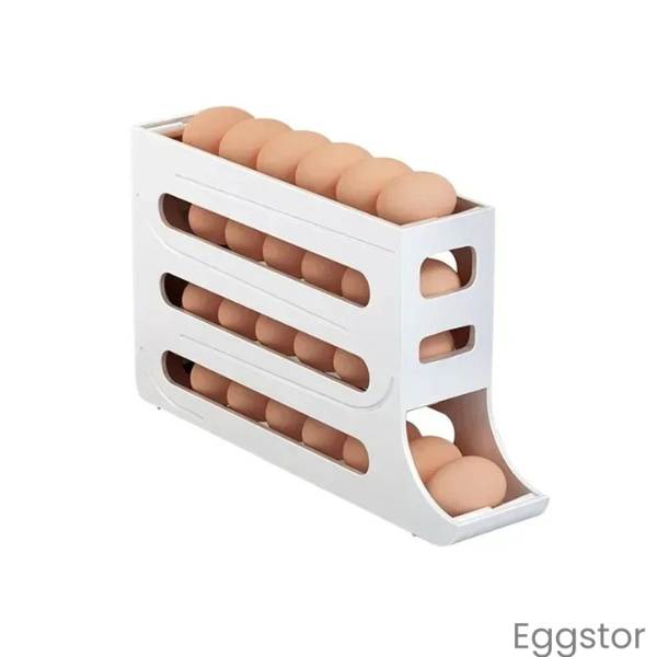 Eggstor - Organizador de Ovos com 4 Camadas para Geladeira, Armazenamento Compacto e Prático