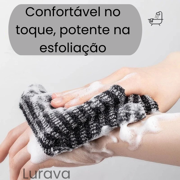Lurava™ – Faixa de Banho Exfoliante 2 em 1 – Pele Suave Sem Esforço