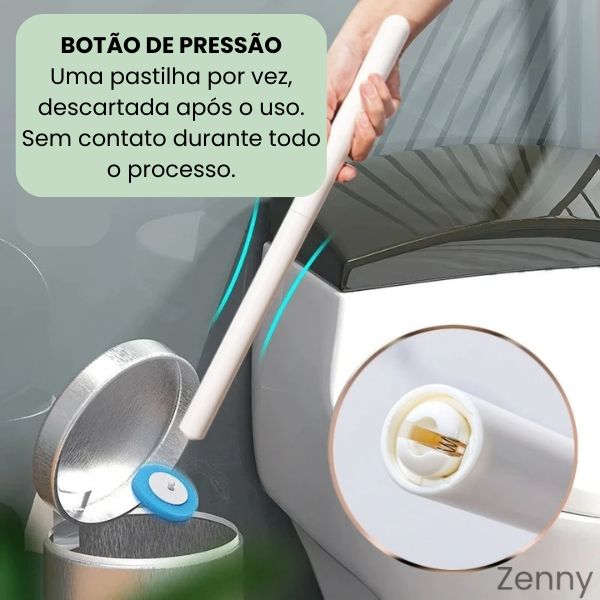 Zenny - Escova de Limpeza com Refil Descartável para Banheiros