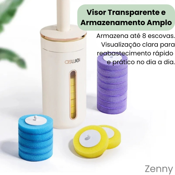 Zenny - Escova de Limpeza com Refil Descartável para Banheiros