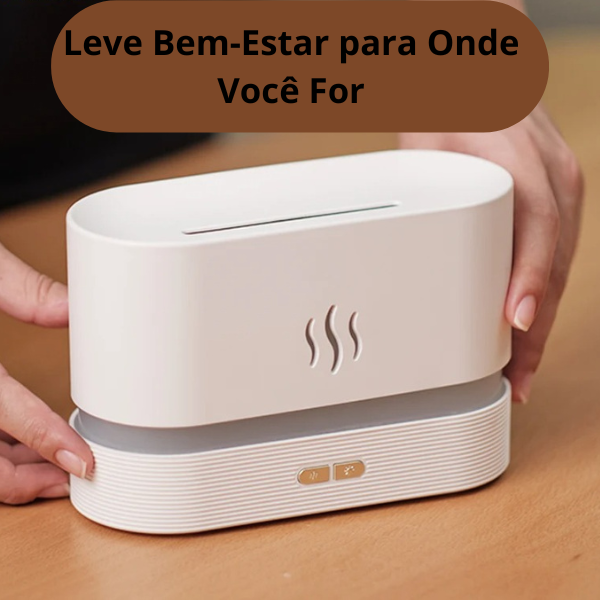 VaporZen Difusor de Aromas – Umidificador Ultrassônico com Efeito de Chama e Luz LED para Aromaterapia