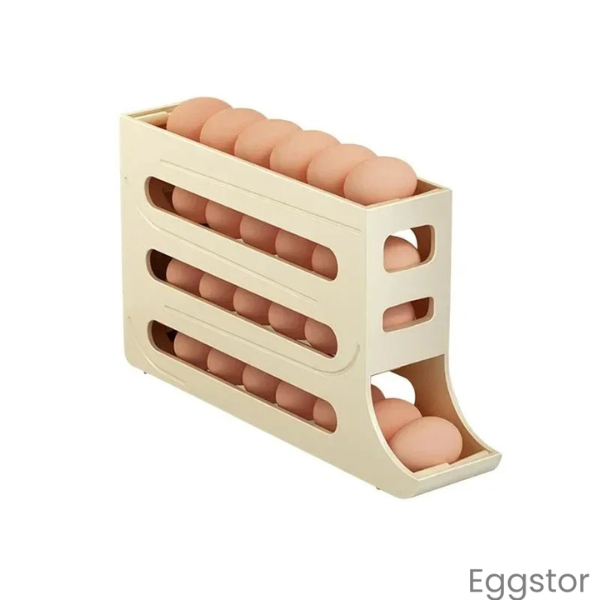 Eggstor - Organizador de Ovos com 4 Camadas para Geladeira, Armazenamento Compacto e Prático