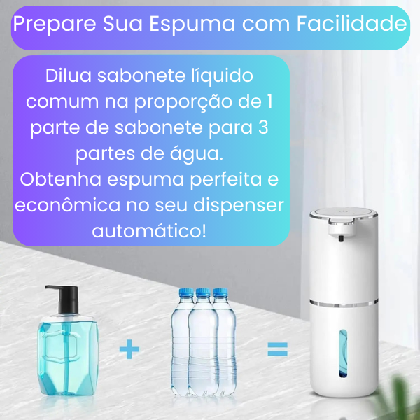 Foamy - Dispenser Automático de Espuma - Sem Toque, Recarregável via USB e com Espuma Ajustável para Banheiro