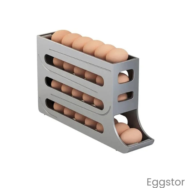 Eggstor - Organizador de Ovos com 4 Camadas para Geladeira, Armazenamento Compacto e Prático
