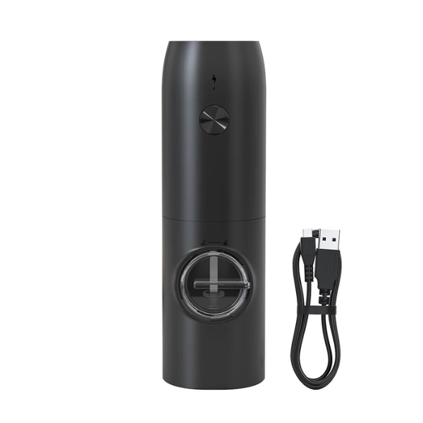 Moedor Elétrico de Sal e Pimenta Recarregável com Luz LED e Moagem Ajustável – Carregamento USB