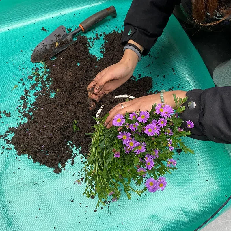 GardenMat - Kit Completo de Transplante e Jardinagem Dobrável e Impermeável com Ferramentas e Pulverizadores