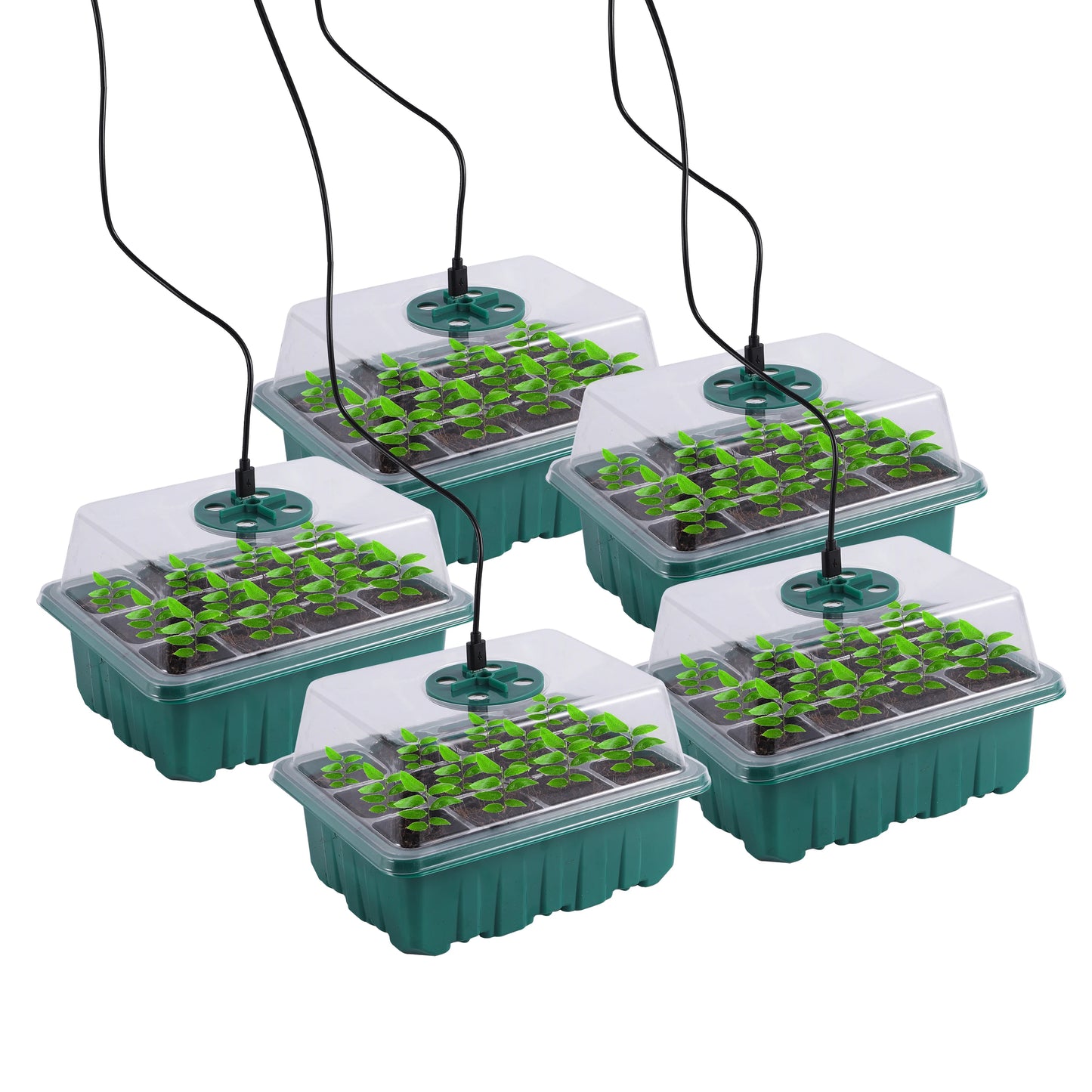 Germix - Bandeja de Germinação com Luz de Crescimento LED e 12 Células