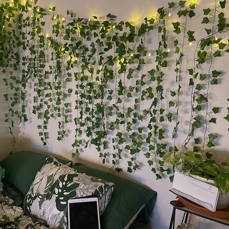 Verdelle - Cordão de Luz LED com Folhagem Artificial para Decoração