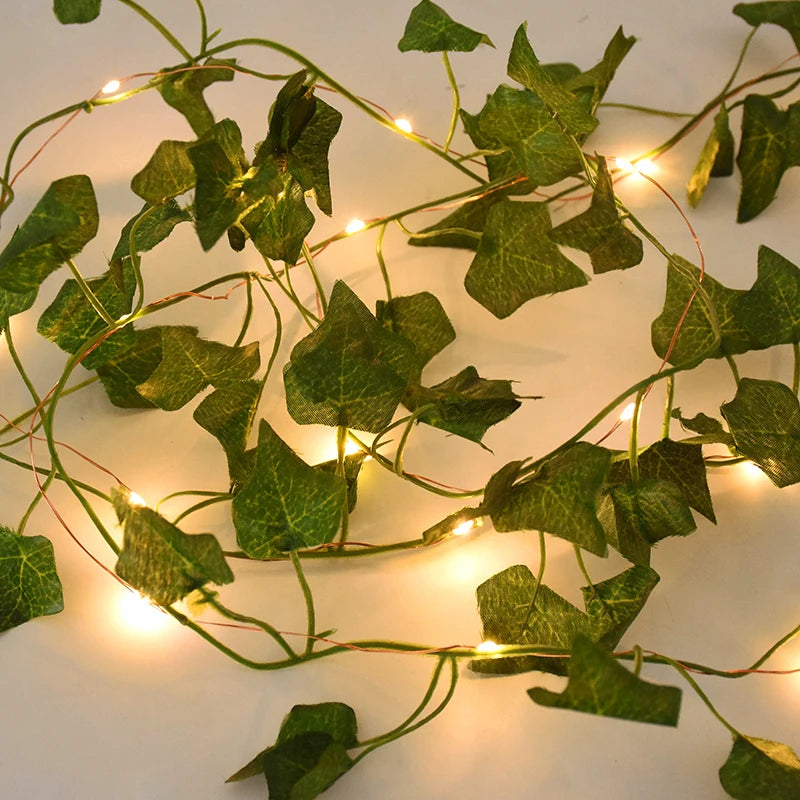Verdelle - Cordão de Luz LED com Folhagem Artificial para Decoração