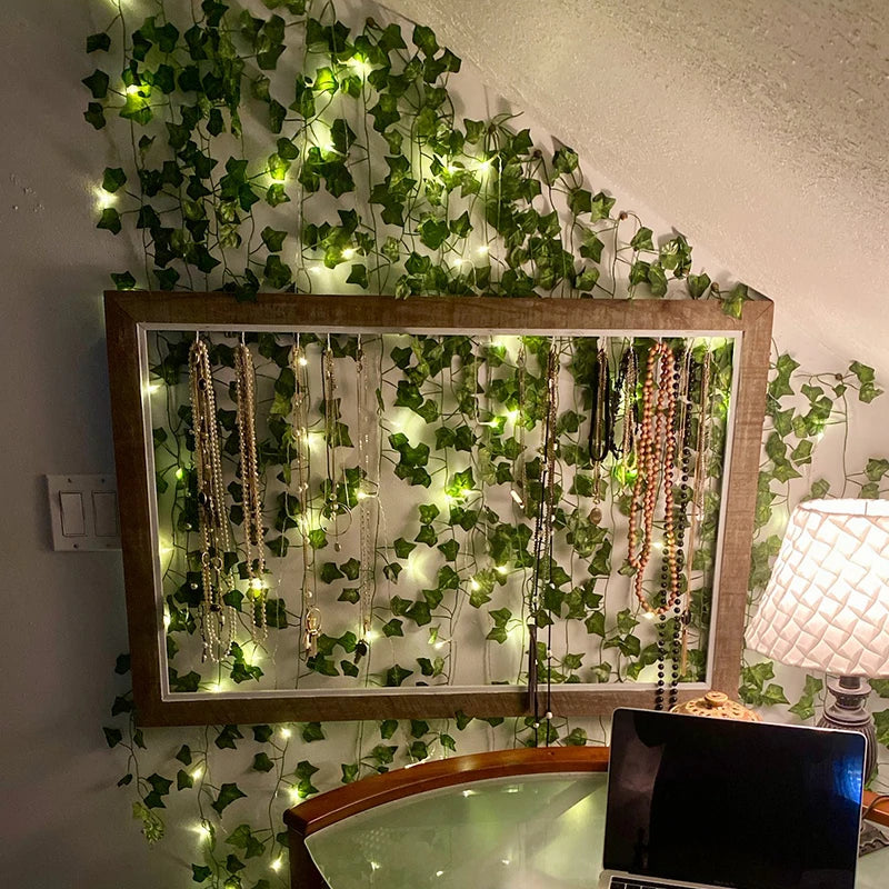 Verdelle - Cordão de Luz LED com Folhagem Artificial para Decoração