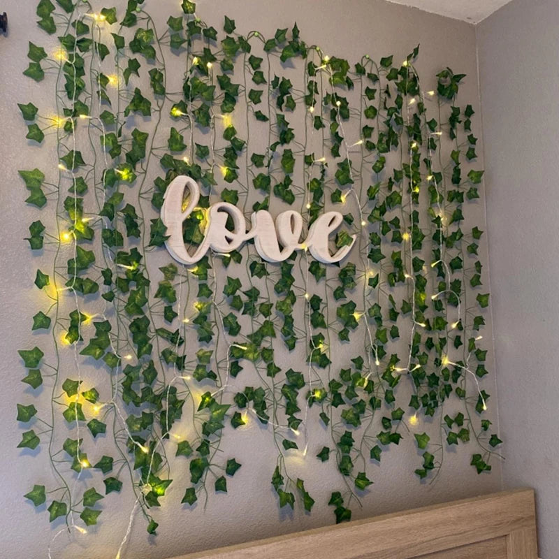 Verdelle - Cordão de Luz LED com Folhagem Artificial para Decoração