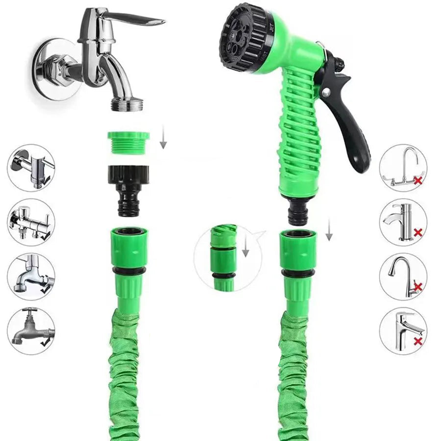 HydroFlex - Mangueira Extensível Mágica com 7 Funções de Pulverização para Jardim e Casa