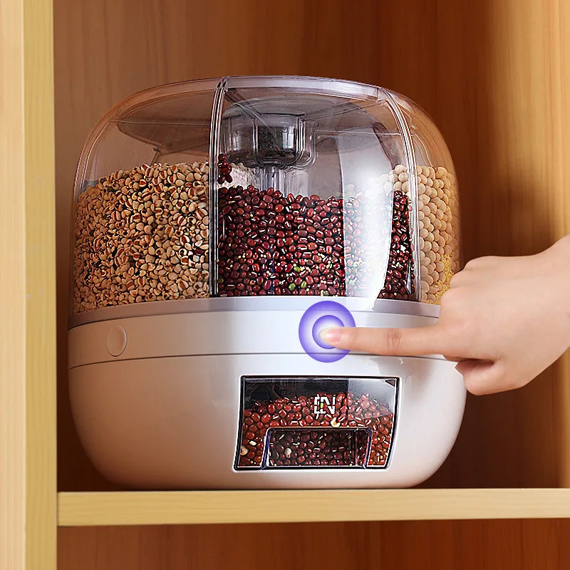 Grano - Dispenser Giratório 360° para Armazenamento de Grãos, Cereais e Alimentos Secos com Design Selado e à Prova de Umidade