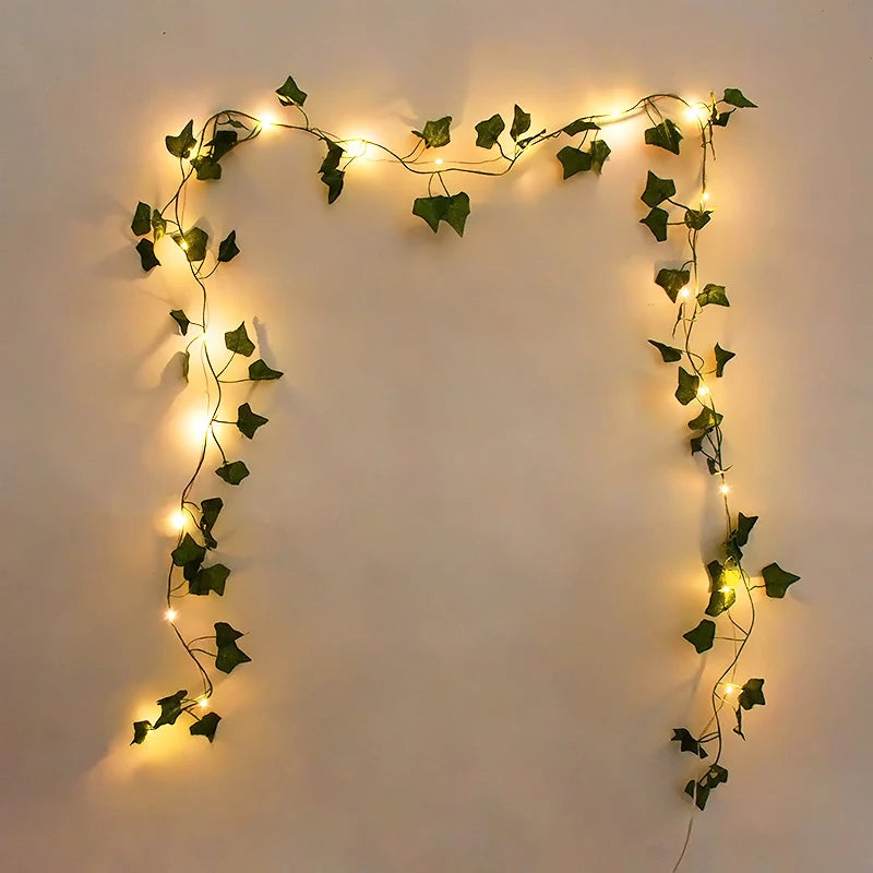 Verdelle - Cordão de Luz LED com Folhagem Artificial para Decoração