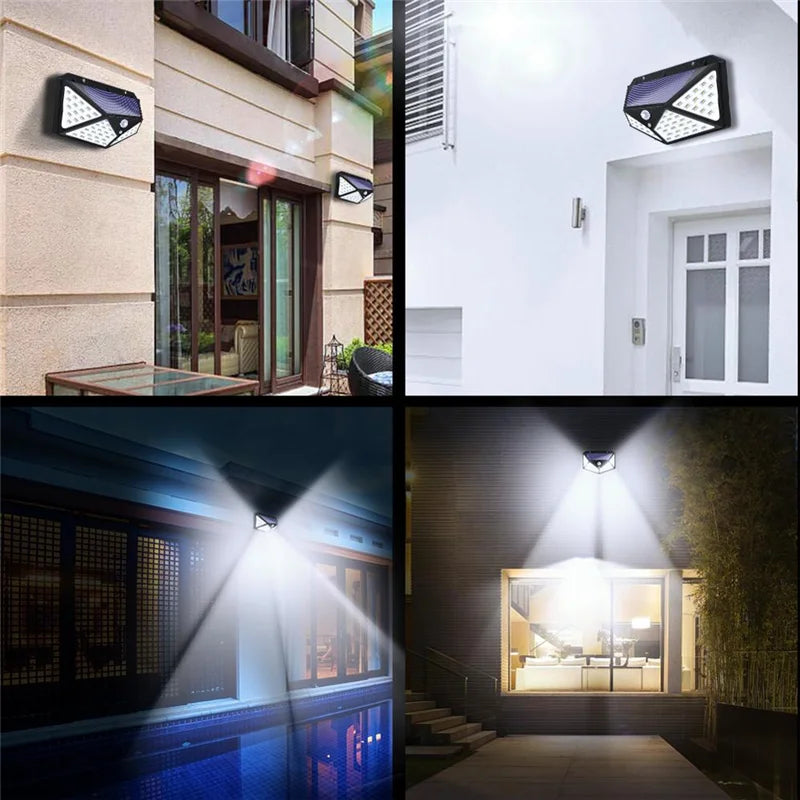 LumiLight - Luz Solar LED com Sensor de Movimento, Ângulo Amplo de 270° e Iluminação Brilhante para Jardim, Quintal e Área Externa