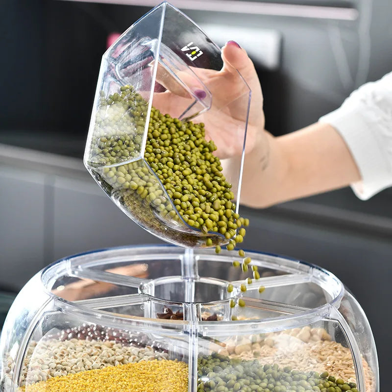 Grano - Dispenser Giratório 360° para Armazenamento de Grãos, Cereais e Alimentos Secos com Design Selado e à Prova de Umidade