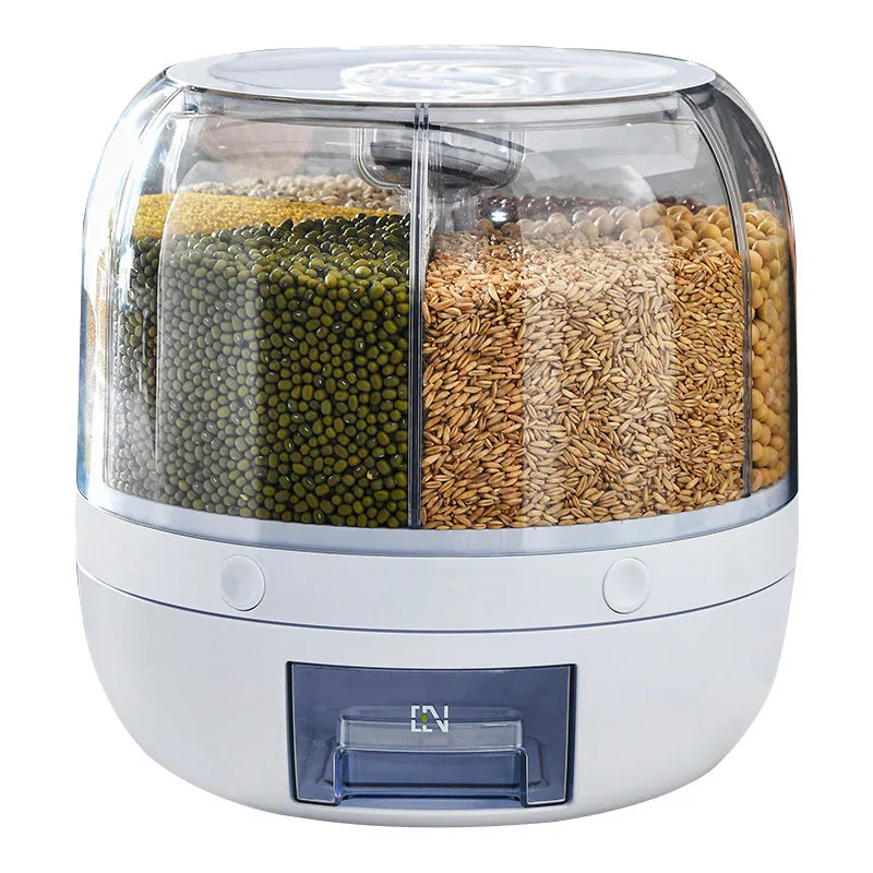 Grano - Dispenser Giratório 360° para Armazenamento de Grãos, Cereais e Alimentos Secos com Design Selado e à Prova de Umidade