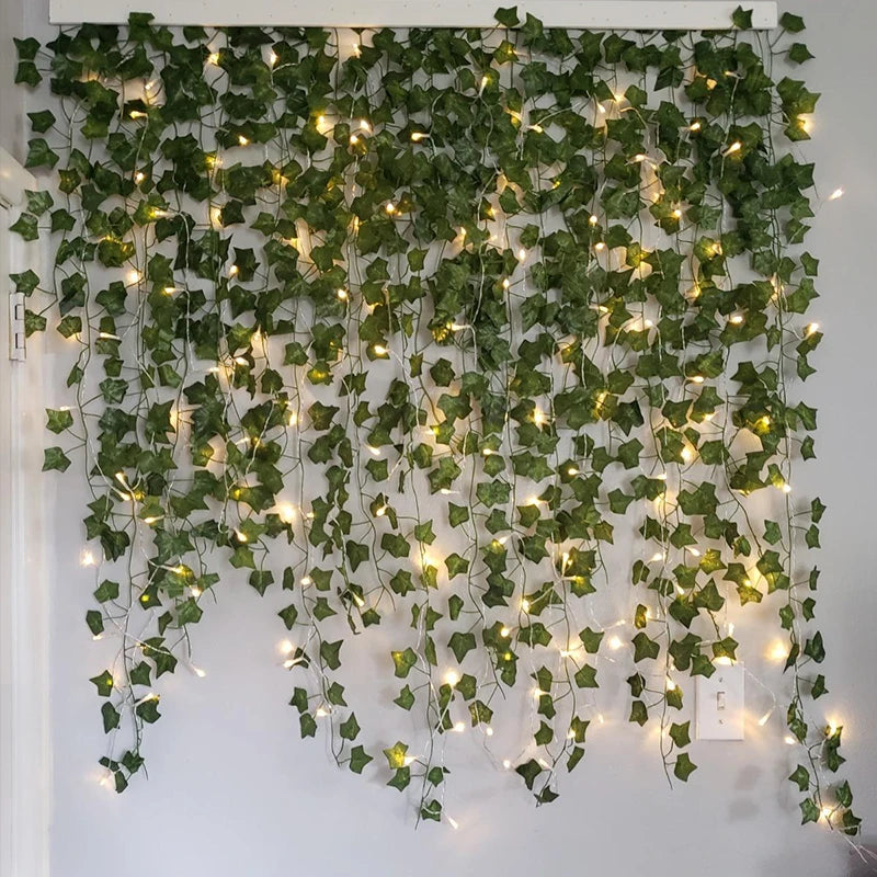 Verdelle - Cordão de Luz LED com Folhagem Artificial para Decoração