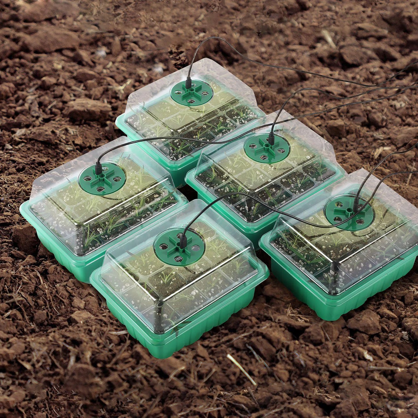 Germix - Bandeja de Germinação com Luz de Crescimento LED e 12 Células