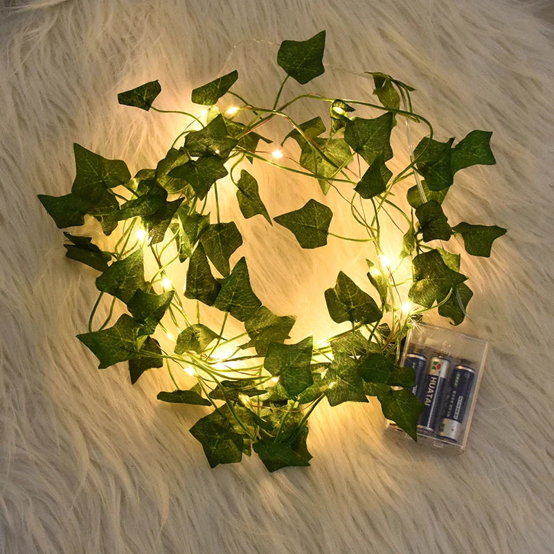 Verdelle - Cordão de Luz LED com Folhagem Artificial para Decoração