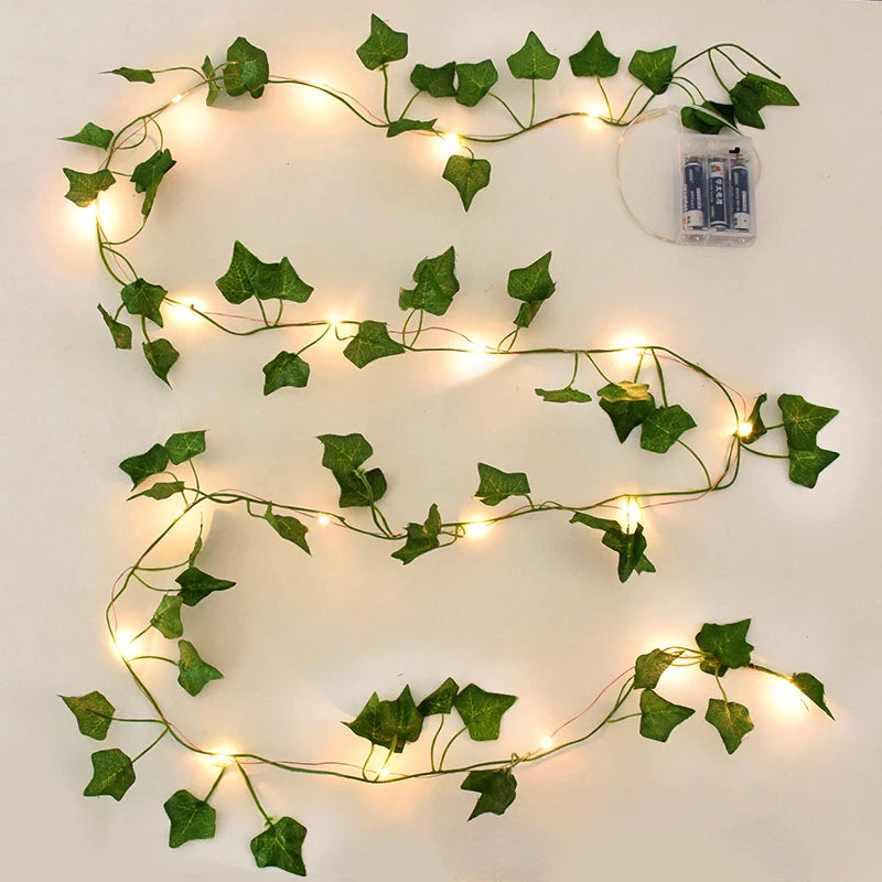 Verdelle - Cordão de Luz LED com Folhagem Artificial para Decoração