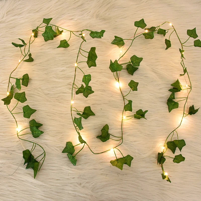 Verdelle - Cordão de Luz LED com Folhagem Artificial para Decoração