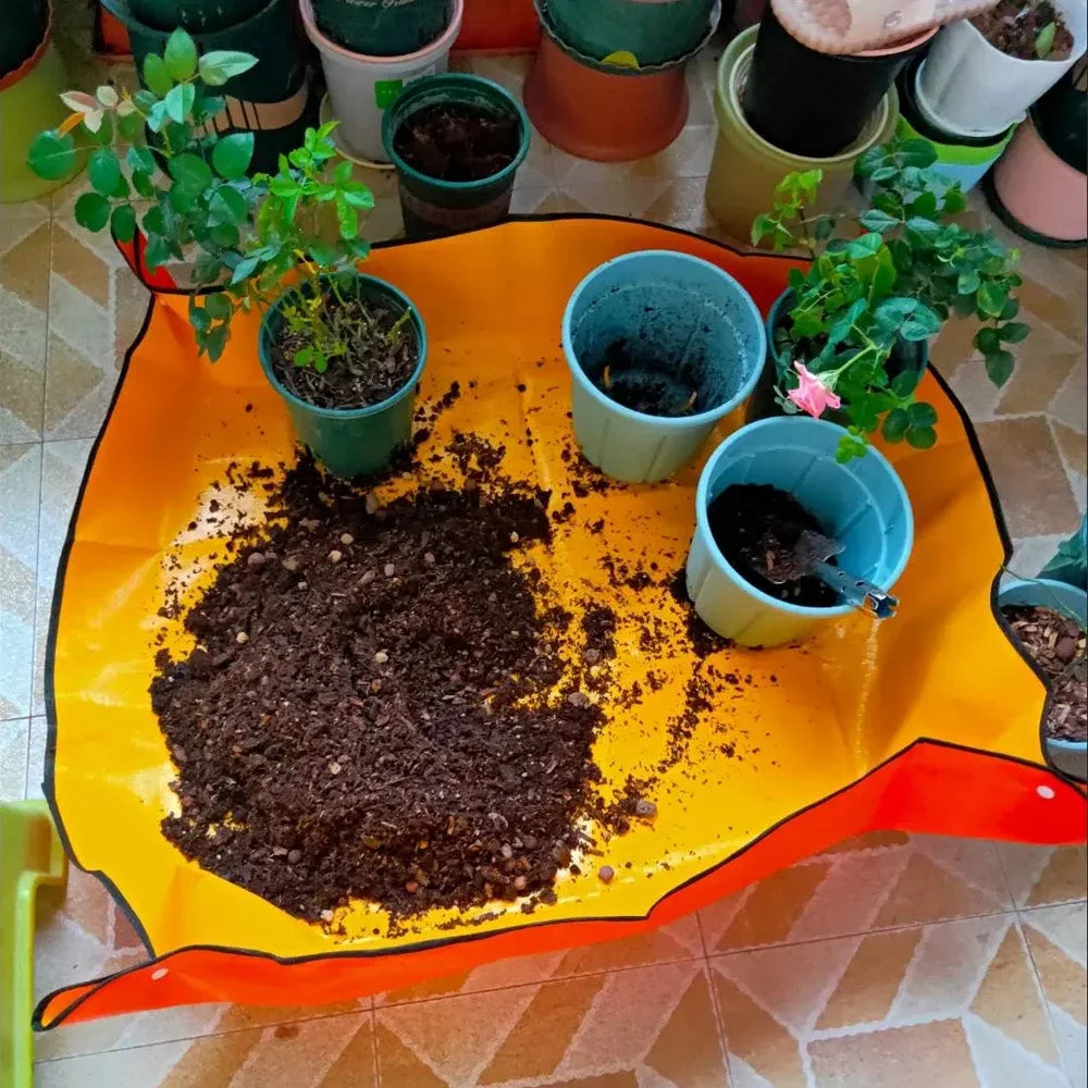 GardenMat - Kit Completo de Transplante e Jardinagem Dobrável e Impermeável com Ferramentas e Pulverizadores
