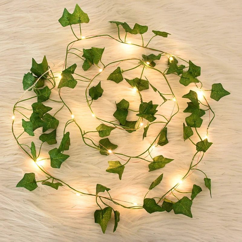 Verdelle - Cordão de Luz LED com Folhagem Artificial para Decoração