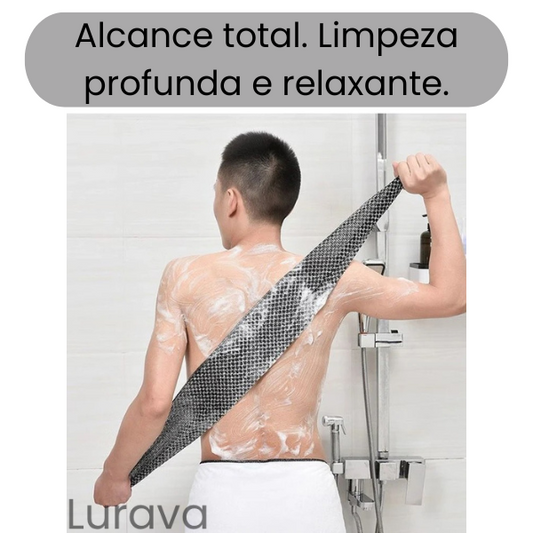 Lurava™ – Faixa de Banho Exfoliante 2 em 1 – Pele Suave Sem Esforço