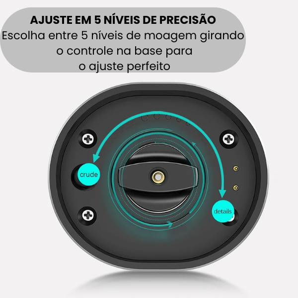 Moedor Elétrico de Sal e Pimenta Recarregável com Luz LED e Moagem Ajustável – Carregamento USB