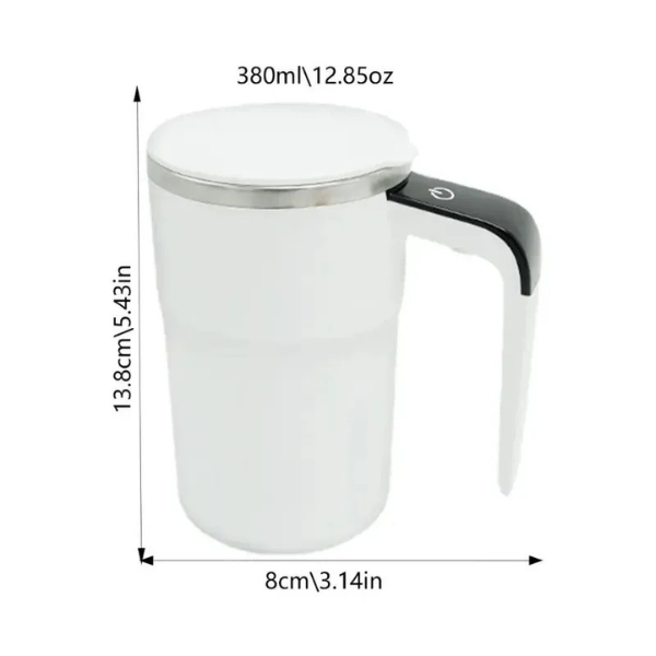 TwistCup - Caneca Elétrica Inteligente 380ML - Misturador Automático USB Recarregável para Café, Chá, Sucos e Mais
