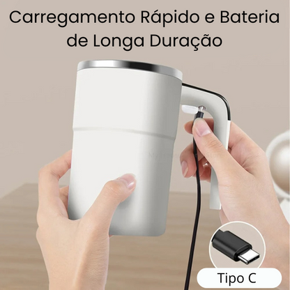 TwistCup - Caneca Elétrica Inteligente 380ML - Misturador Automático USB Recarregável para Café, Chá, Sucos e Mais