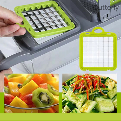 Cutterly - Cortador de Legumes Multifuncional com Fatiador, Ralador e Descascador para Frutas e Vegetais