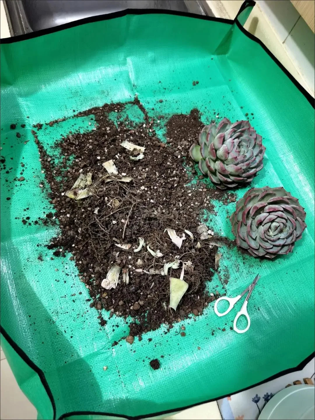 GardenMat - Kit Completo de Transplante e Jardinagem Dobrável e Impermeável com Ferramentas e Pulverizadores